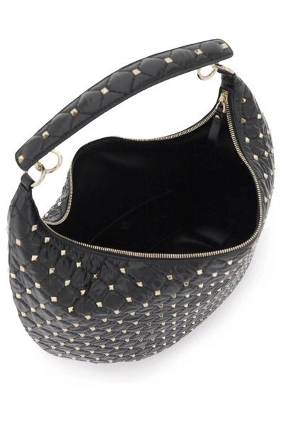 Shop Valentino Garavani Leather 'rockstud Spike' Hobo Bag