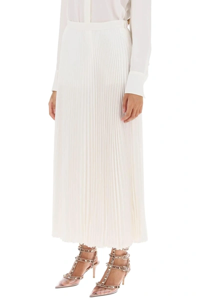 Shop Valentino Garavani Silk Jacquard Toile Iconographe Pleated Skirt
