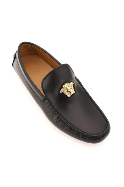 Shop Versace 'la Medusa' Leather Loafers