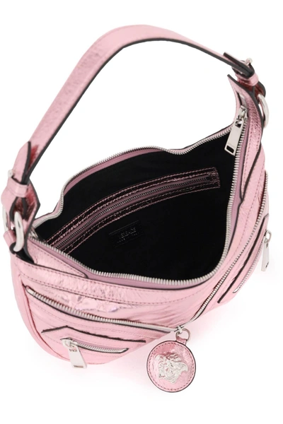 Shop Versace Metallic Leather 'repeat' Hobo Bag