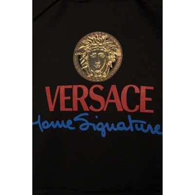 Shop Versace Logo Hooded Sweatshirt