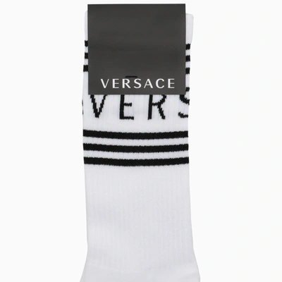 Shop Versace White Sports Socks