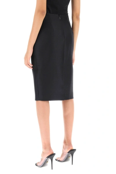 Shop Versace Wool Silk Pencil Skirt