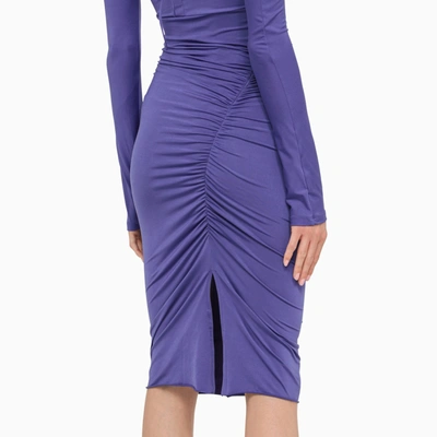 Shop Victoria Beckham Draped Dress Iris Blue