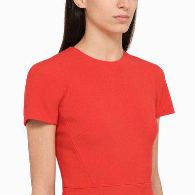 Shop Victoria Beckham Red Midi Sheath Dress