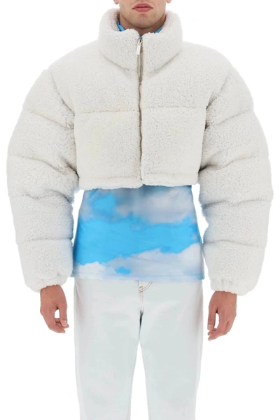 Shop Vtmnts Cropped Shearling Puffer Jacket
