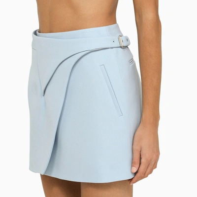 Shop Wardrobe.nyc Light Blue Wrap Around Miniskirt