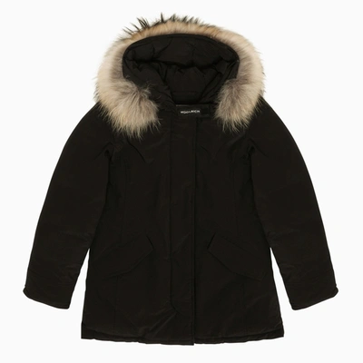 Shop Woolrich Black Hooded Parka Jacket