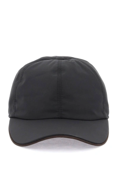 Shop Zegna Baseball Cap With Leather Trim