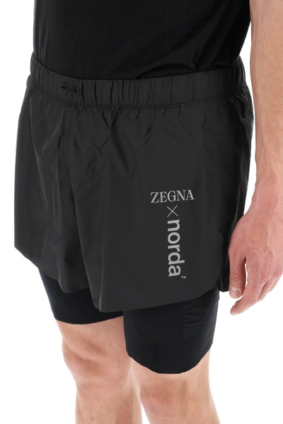 Shop Zegna Running Techno Shorts