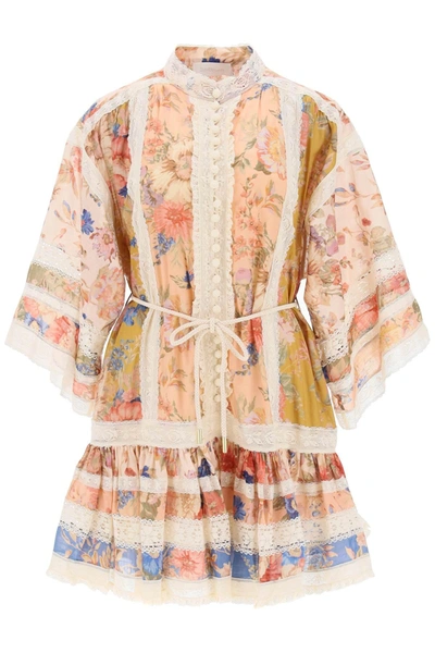Shop Zimmermann August Lace Trimmed Cotton Mini Dress