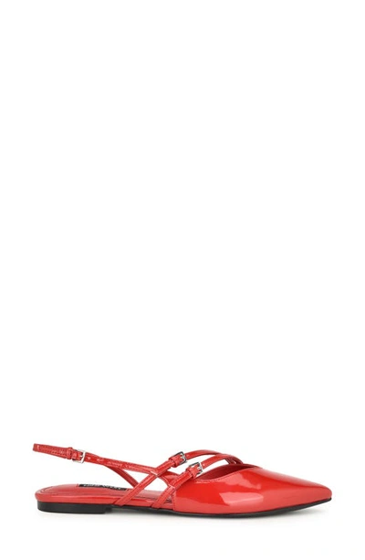 Shop Nine West Beley Patent Slingback Flat In Red Patent