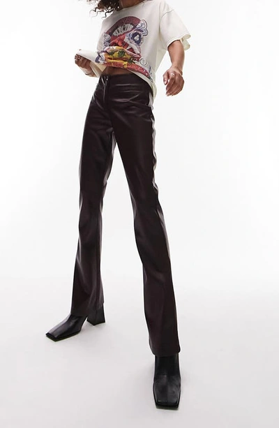 Topshop faux leather flare hotsell pants