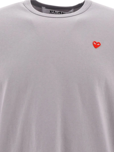 Shop Comme Des Garçons Play "heart" T-shirt In Grey