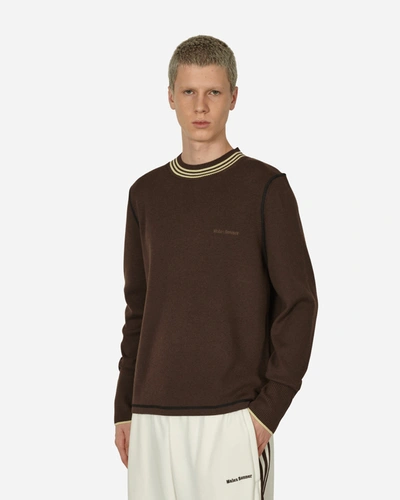 Shop Adidas Originals Wales Bonner Longsleeve Knit Sweater Dark Brown In Multicolor
