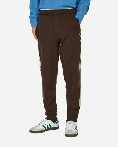 Shop Adidas Originals Wales Bonner Statement Knit Trousers Dark Brown In Multicolor