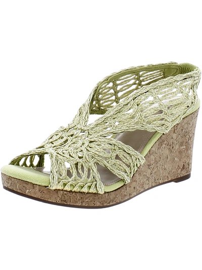 Shop Impo Terinee Womens Cork Slingback Wedge Sandals In Green
