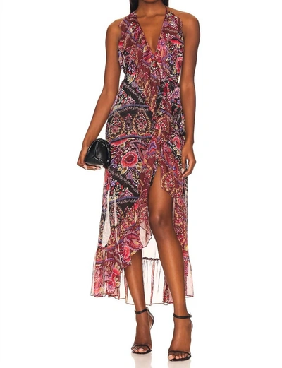 Shop Misa Melany Midi Dress In Flora Valentina Mix In Multi