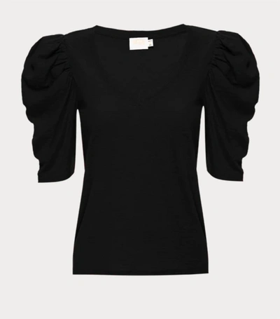 Shop Nation Ltd Jillian Bold Shoulder Top In Black
