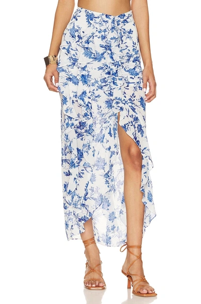 Shop Free People Flounce Around Maxi Skirt In White Combo