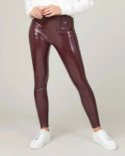 Shop Spanx Faux Patent Leather Leggings In Ruby In Pink