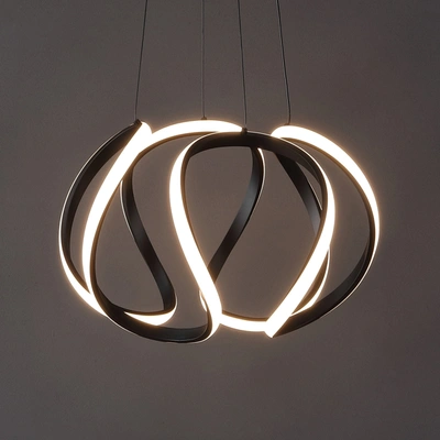 Shop Jonathan Y Euphoria 18.5" 1-light Contemporary Designer Aluminum/iron Scribble Integrated Led Pendant Light, Bl
