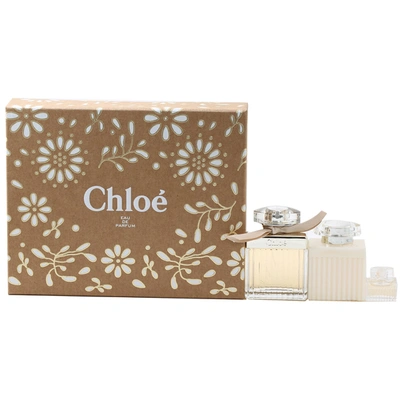 Shop Chloé Gift Set -2.5 oz Edp, 3.4 oz Body Lotion,0.16 oz Edp