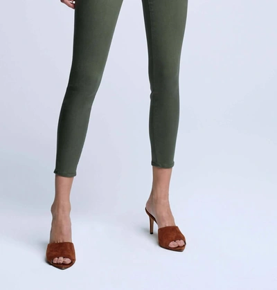 Shop L Agence Margot High Rise Skinny Jeans In Ivy Green Coated In Multi