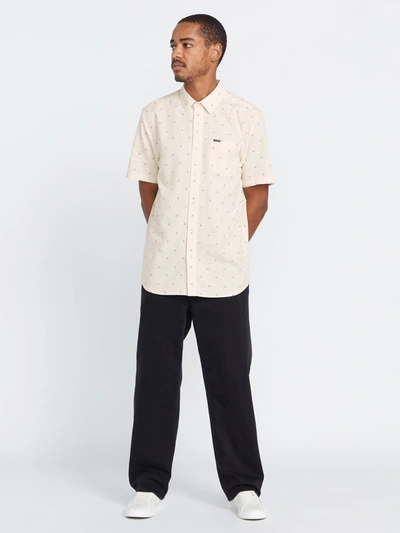 Shop Volcom Mistere Short Sleeve Shirt - Dirty White In Multi