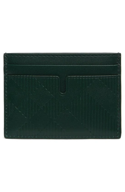 Shop Burberry Sandon Check Stitched Leather Card Case In Vine