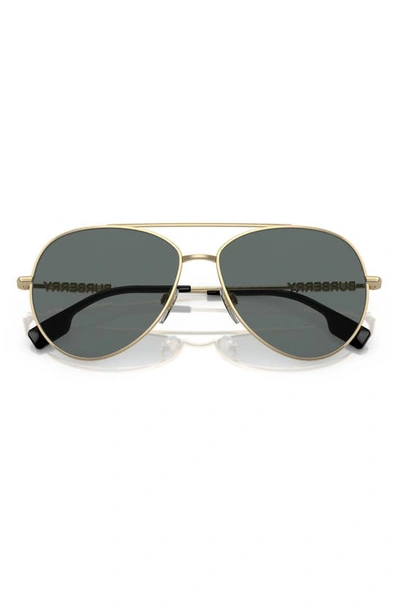 Shop Burberry 58mm Polarized Pilot Sunglasses In Light Gold