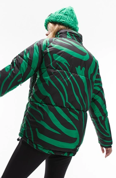 Shop Topshop Sno Water Resistant Puffer Ski Jacket In Green