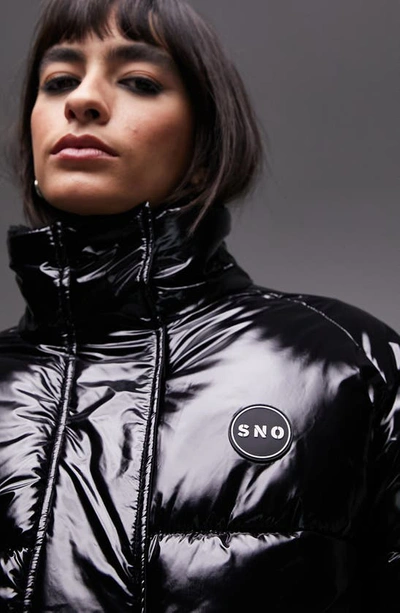 Shop Topshop Sno Water Resistant Puffer Ski Jacket In Black