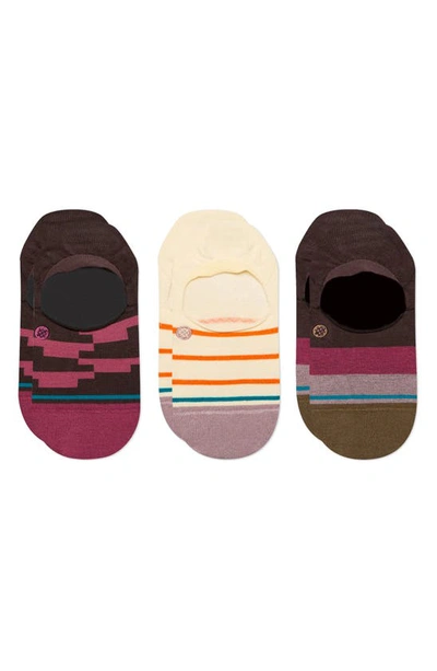 Shop Stance Momento Assorted 3-pack No-show Socks In Plum