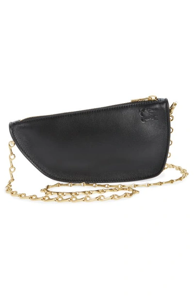 Shop Burberry Micro Shield Leather Shoulder Bag In Black