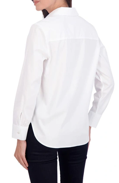 Foxcroft Meghan Solid Cotton Button-up Shirt In White