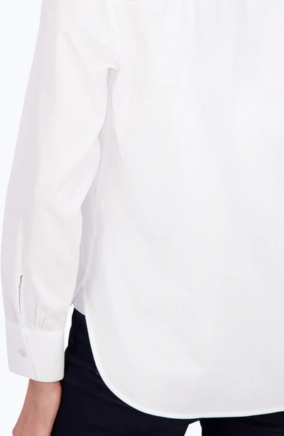 Foxcroft Meghan Solid Cotton Button-up Shirt In White