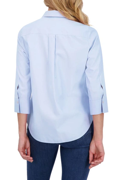 Foxcroft Charlie Cotton Button-up Shirt In Blue Wave