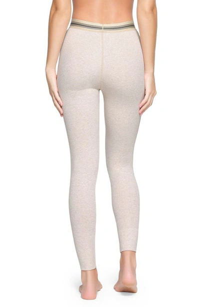 Skims Rib Cotton Blend Leggings In Heather Oatmeal