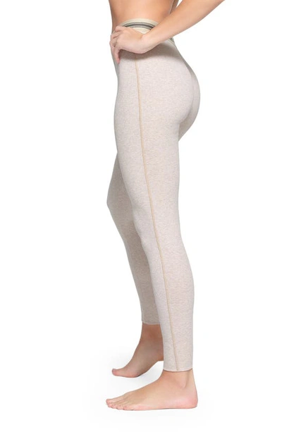 Skims Rib Cotton Blend Leggings In Heather Oatmeal