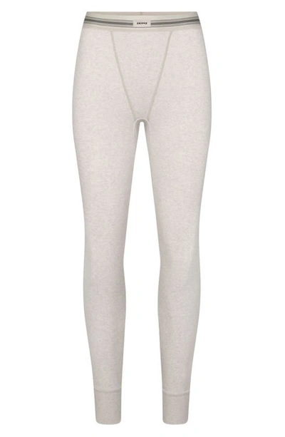 Skims Rib Cotton Blend Leggings In Heather Oatmeal