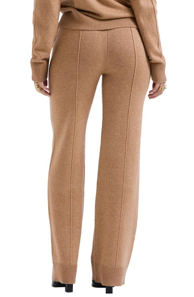 Shop House Of Cb Yalina Tie Waist Knit Track Pants In Camel