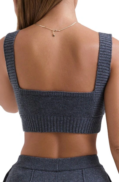 House Of Cb Sia Ribbed Sweater Bralette In Grey Melange