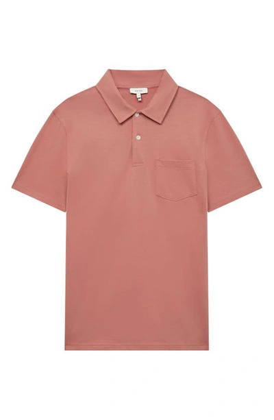 Shop Reiss Nammos Short Sleeve Pocket Polo In Slate Rose