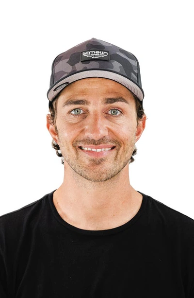 Melin Odyssey Brick Hydro Performance Snapback Hat In Black Camo Midnight