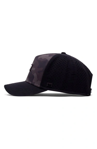 Melin Odyssey Brick Hydro Performance Snapback Hat In Black Camo Midnight