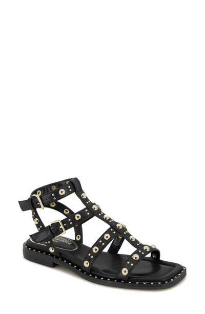 Kenneth Cole Women's Ruby Studded Gladiator Sandals In Black Pu