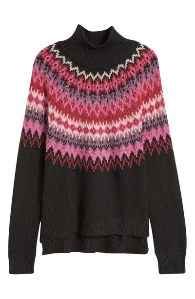 Shop Lucky Brand Fair Isle Turtleneck Sweater In Black Combo