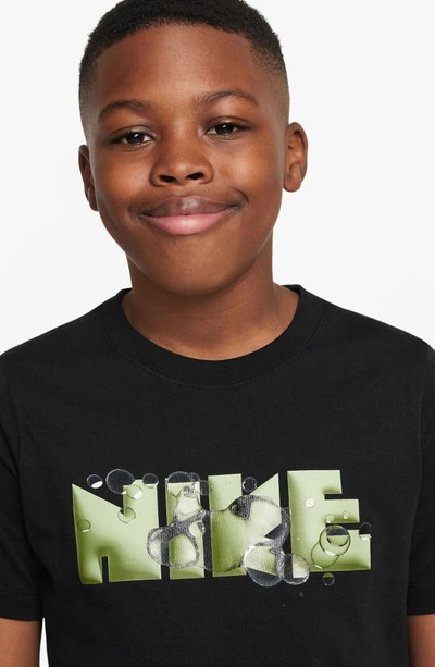 Shop Nike Kids' Sportswear Cotton Graphic T-shirt In Black