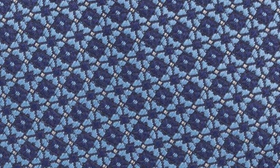 Shop Canali Floral Silk Jacquard Tie In Light Blue
